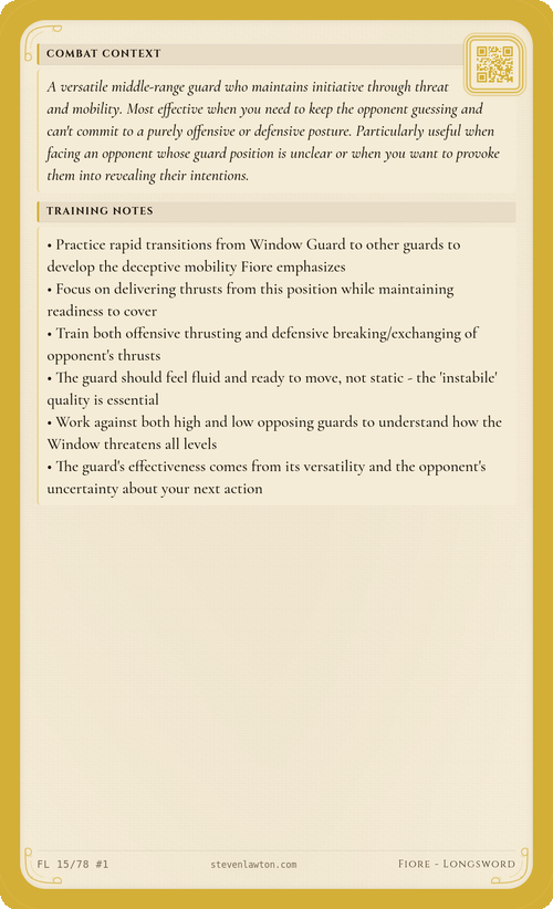 Training card FL14 back