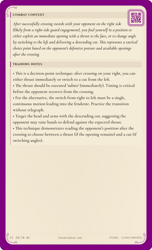 Training card FL27 back