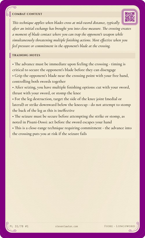 Training card FL30 back