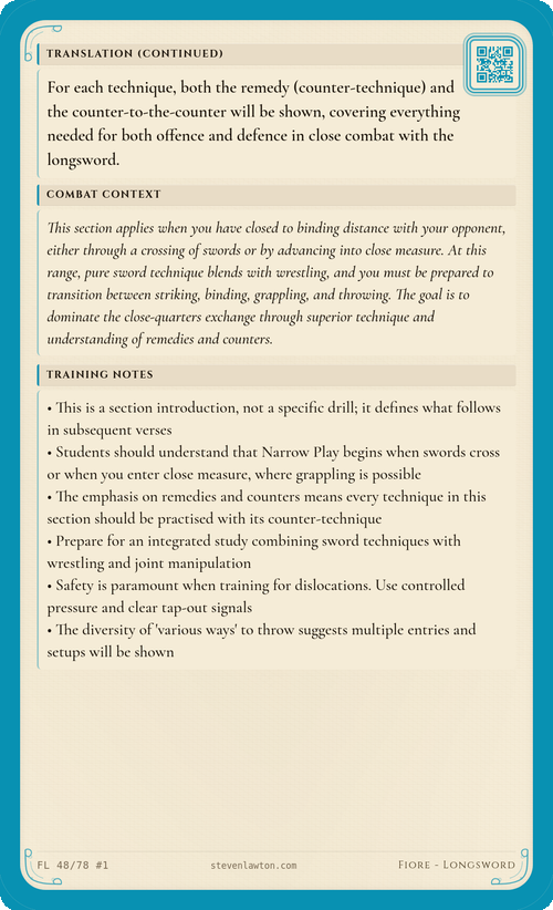 Training card FL47 back