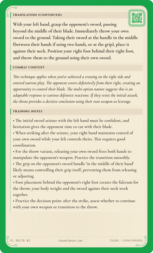 Training card FL55 back