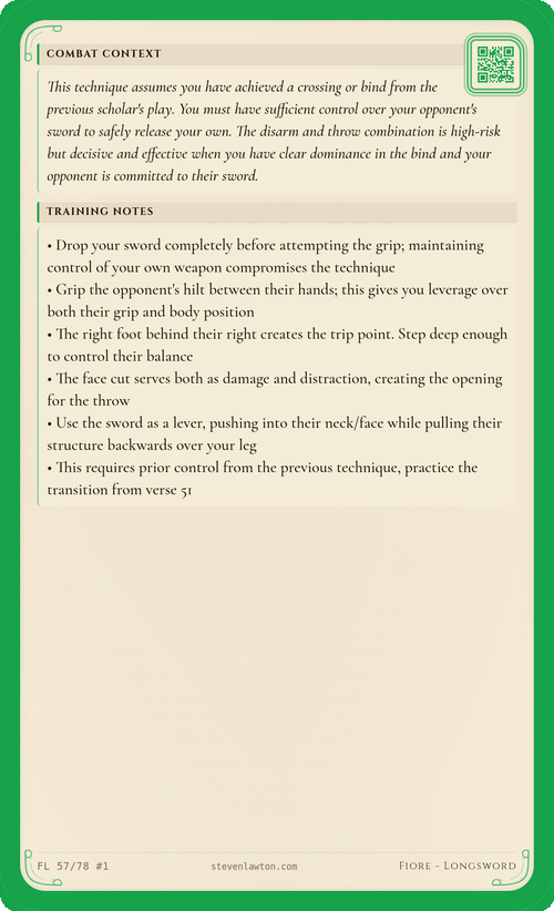 Training card FL56 back