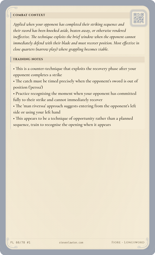 Training card FL59 back