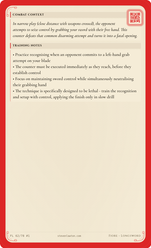 Training card FL61 back