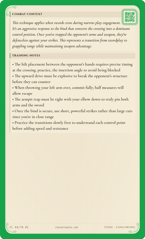 Training card FL63 back