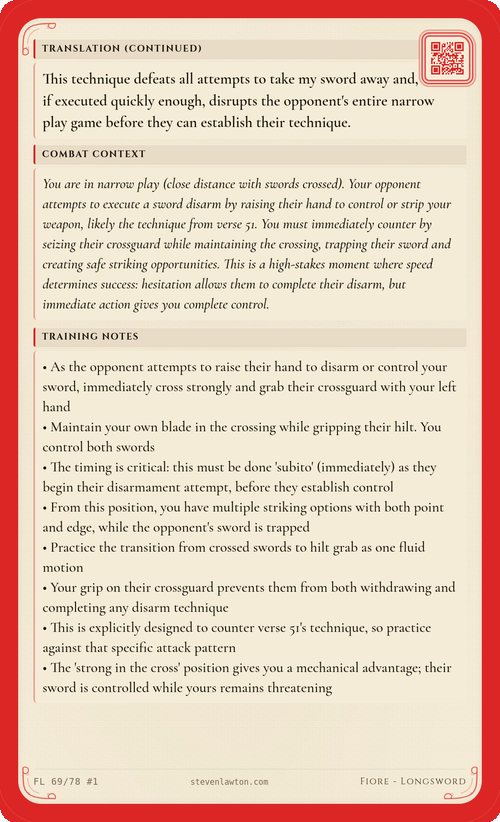 Training card FL68 back