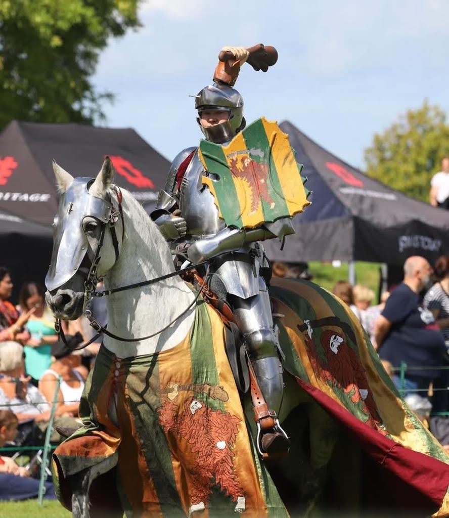Saluting after breaking a shield in jousting